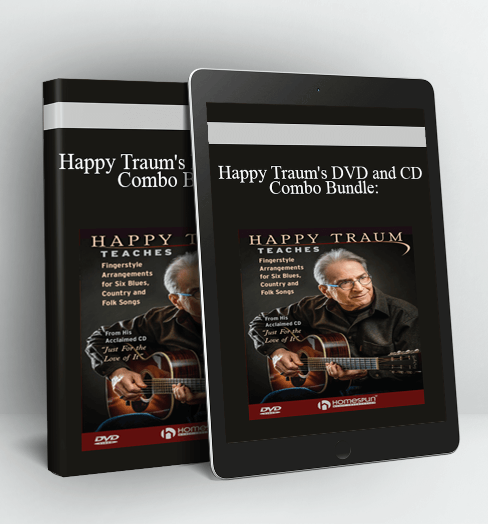 Happy Traum's DVD and CD Combo Bundle Fingerstyle Arrangements for Six Blues, Country and Folk Songs PLUS his CD, Just For the Love of It